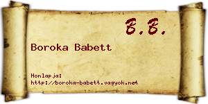 Boroka Babett névjegykártya